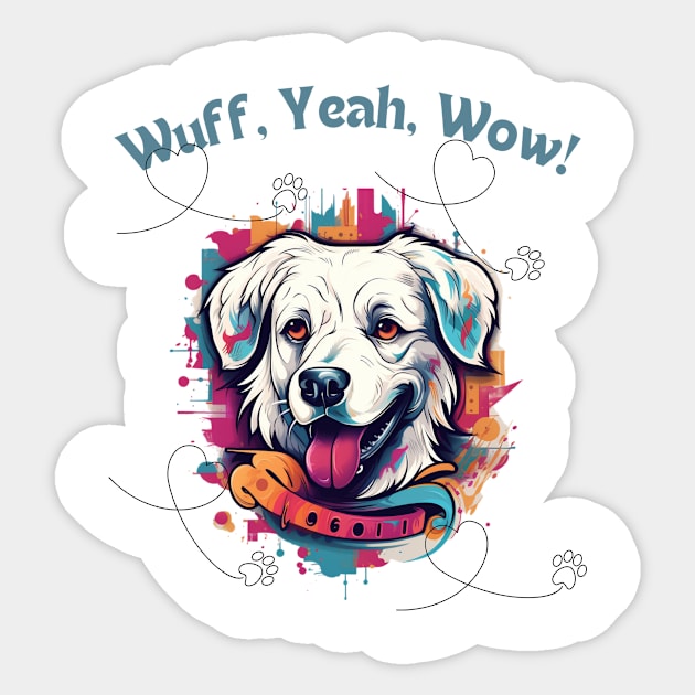 Woofy Adventure - Funny Dog Design Sticker by NedisDesign